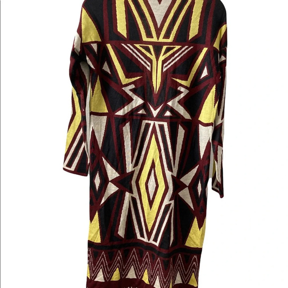 Romeo and Juliet Couture Long Open Cardigan With Fringe Tribal Print OSFM BNWT - Picture 7 of 7